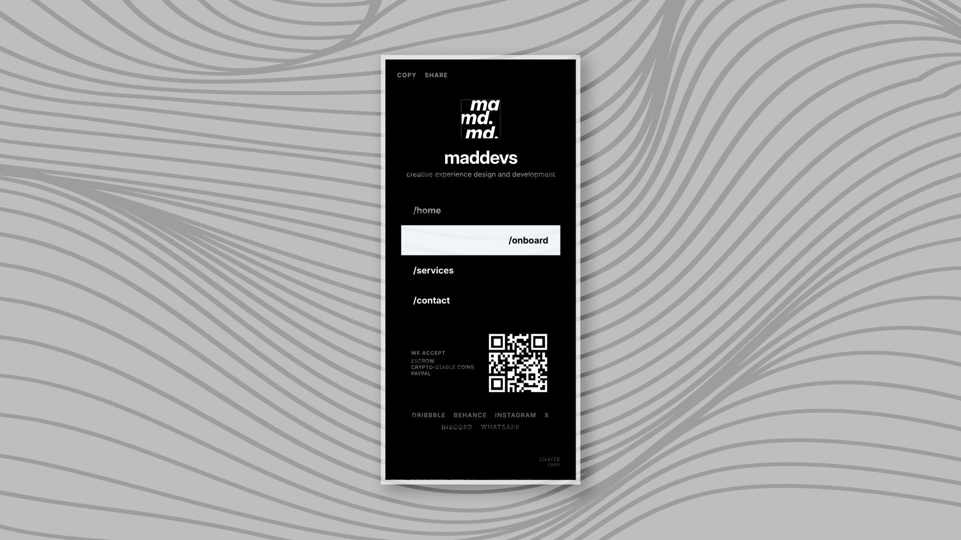 Cover Image for envite - business cards, facelifted.